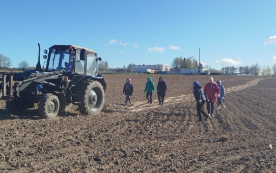 Помощь КРСУП "Экспериментальная база" Боруны" в подборе камней.